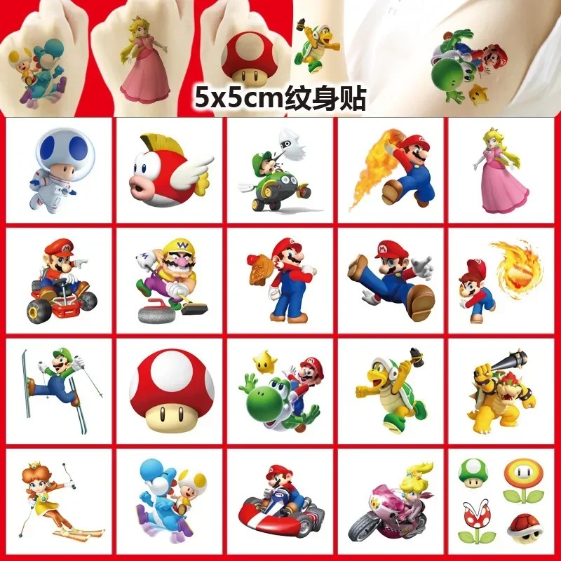 Laptop Accessories Kit - 20PCS 5CM*5CM Cartoon Mario Bros Tattoo
