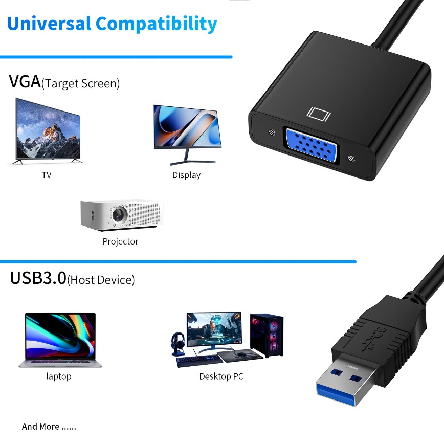 1080P USB 3.0 to VGA Video Dis - مراجعة Monitor Portable Usb وسعره