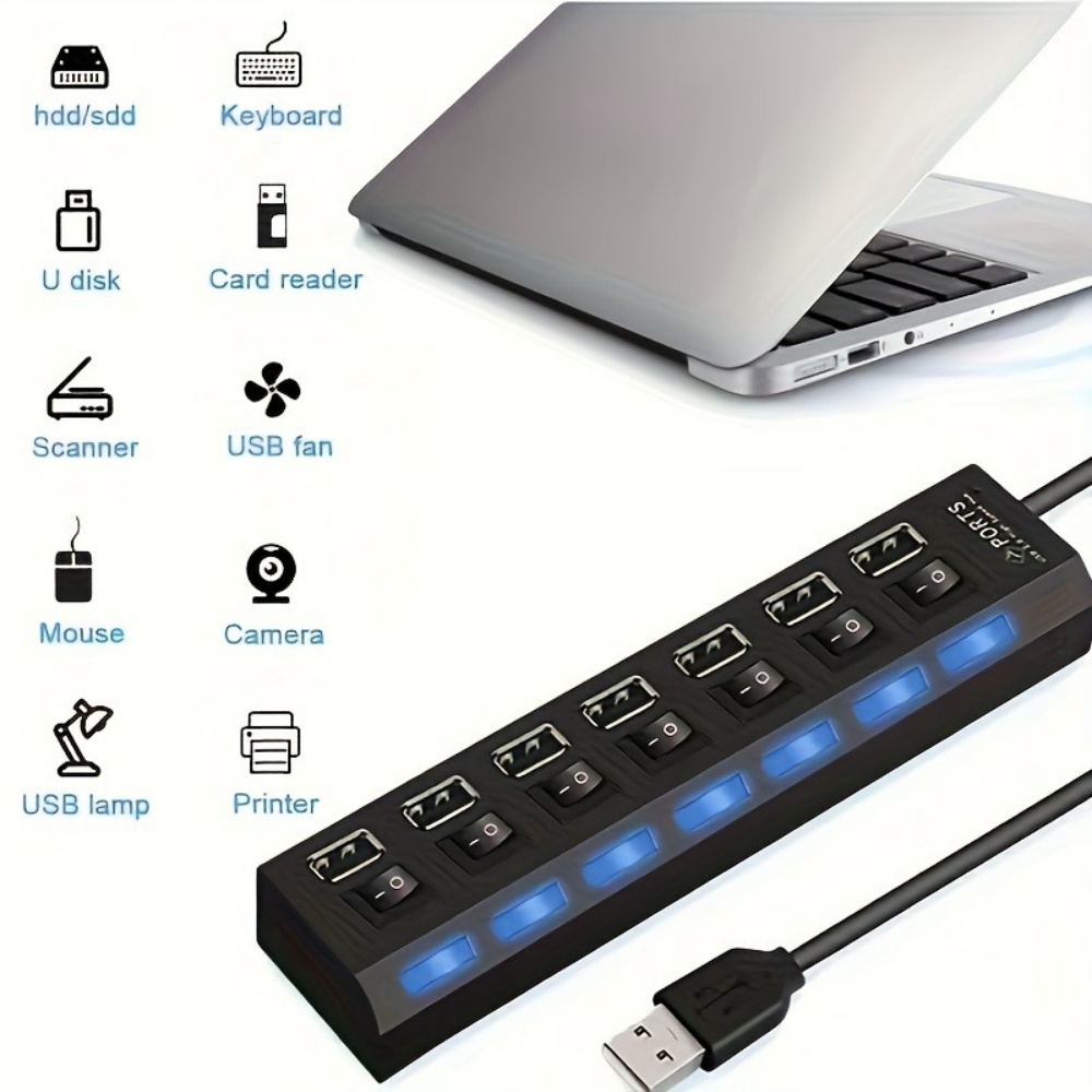 USB 3.0 Hub 4 7 Port Multi USB - مراجعة Laptop Accessories Hub وسعره