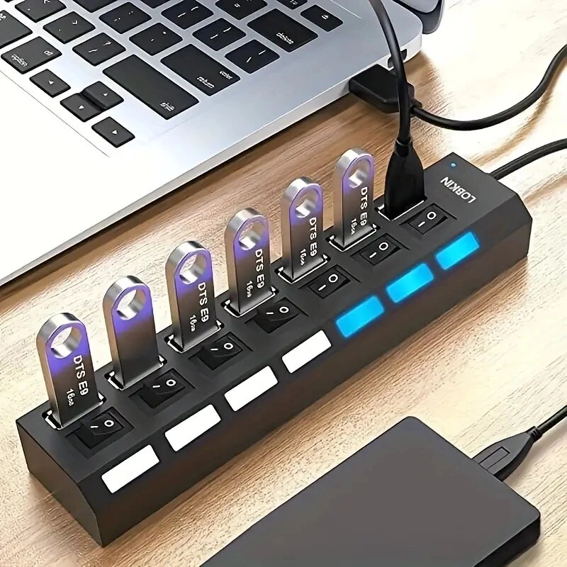 High Speed 4/7 Ports USB HUB 2 - مراجعة Laptop Accessories Hub وسعره