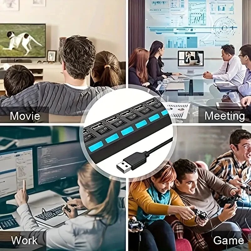 High Speed 4/7 Ports USB HUB 2 - مراجعة Laptop Accessories Hub وسعره