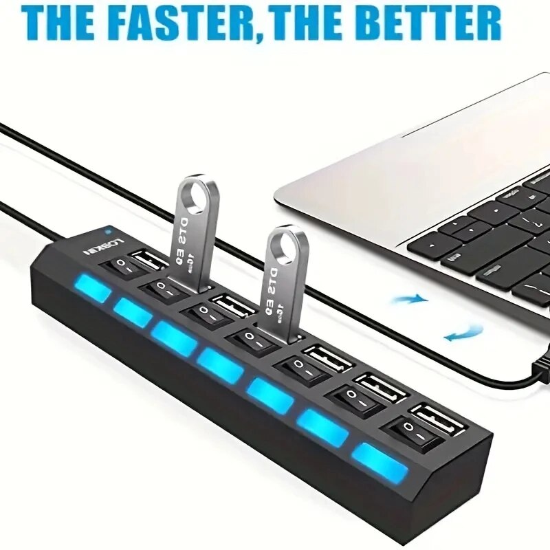 High Speed 4/7 Ports USB HUB 2 - مراجعة Laptop Accessories Hub وسعره