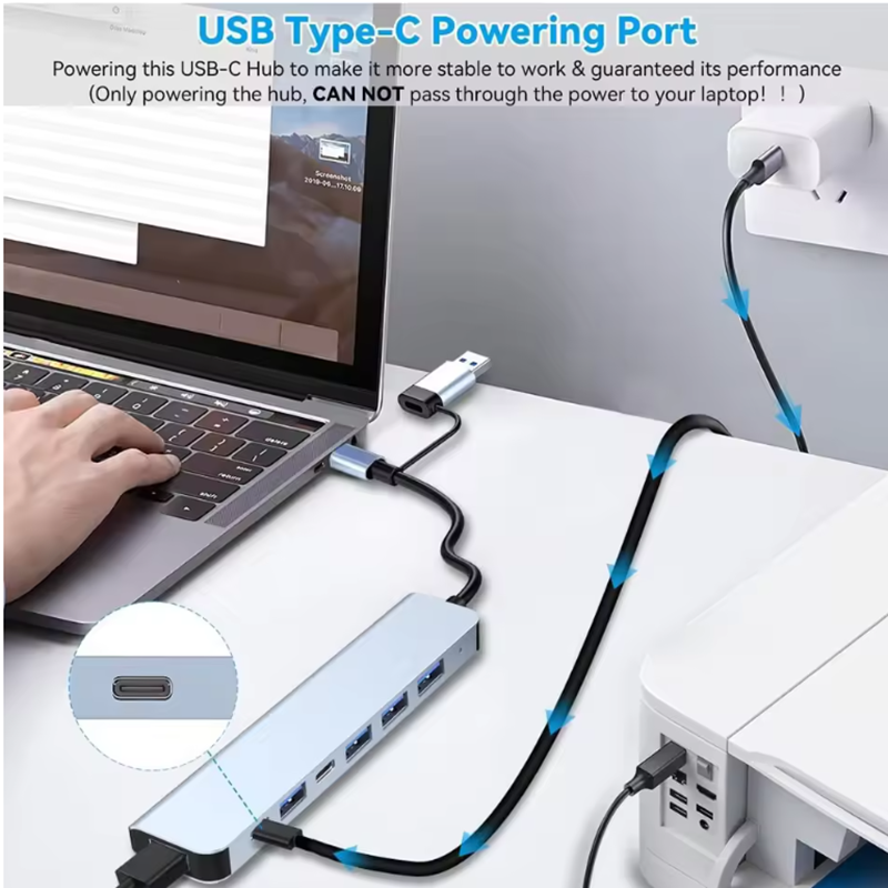 7 Ports USB A C Hub Concentrat - مراجعة Laptop Accessories For Programmers وسعره