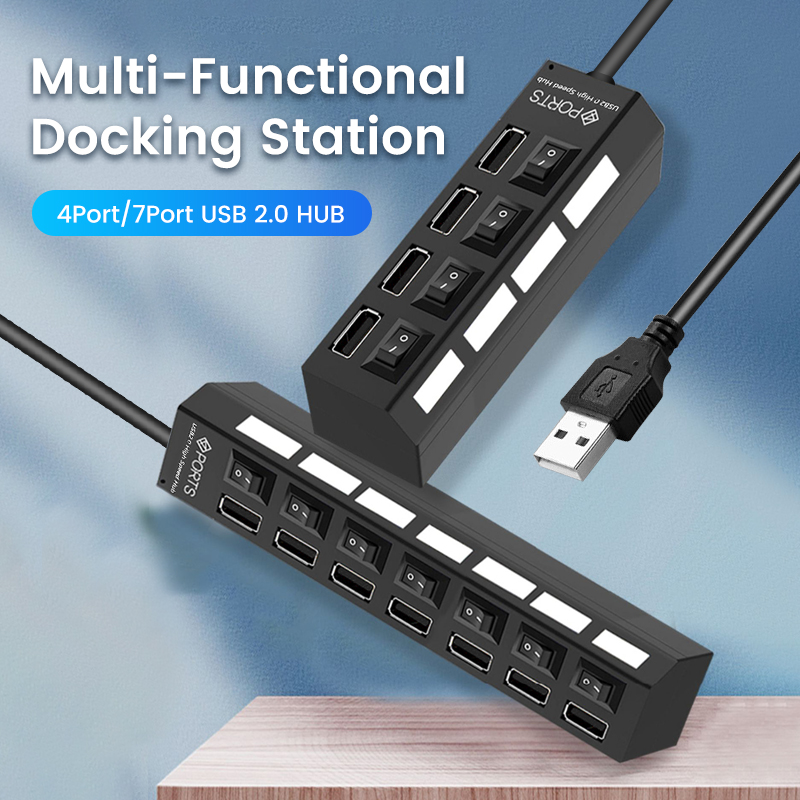 USB 2.0 Hub Multi USB Splitter - مراجعة Laptop Accessories Hub وسعره