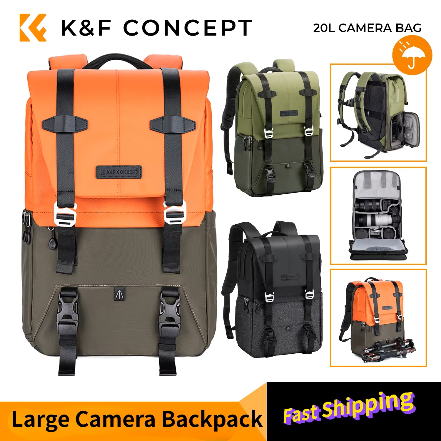 K&F CONCEPT Camera Backpack Tr - مراجعة Laptop Accessories Case وسعره