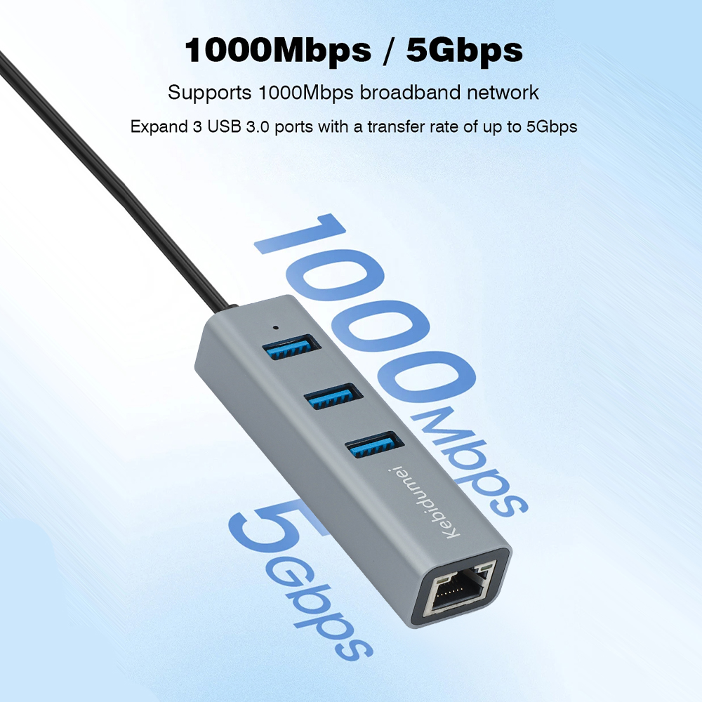 USB C HUB 1000Mbps 3 Ports USB - مراجعة Laptop Accessories Hub وسعره