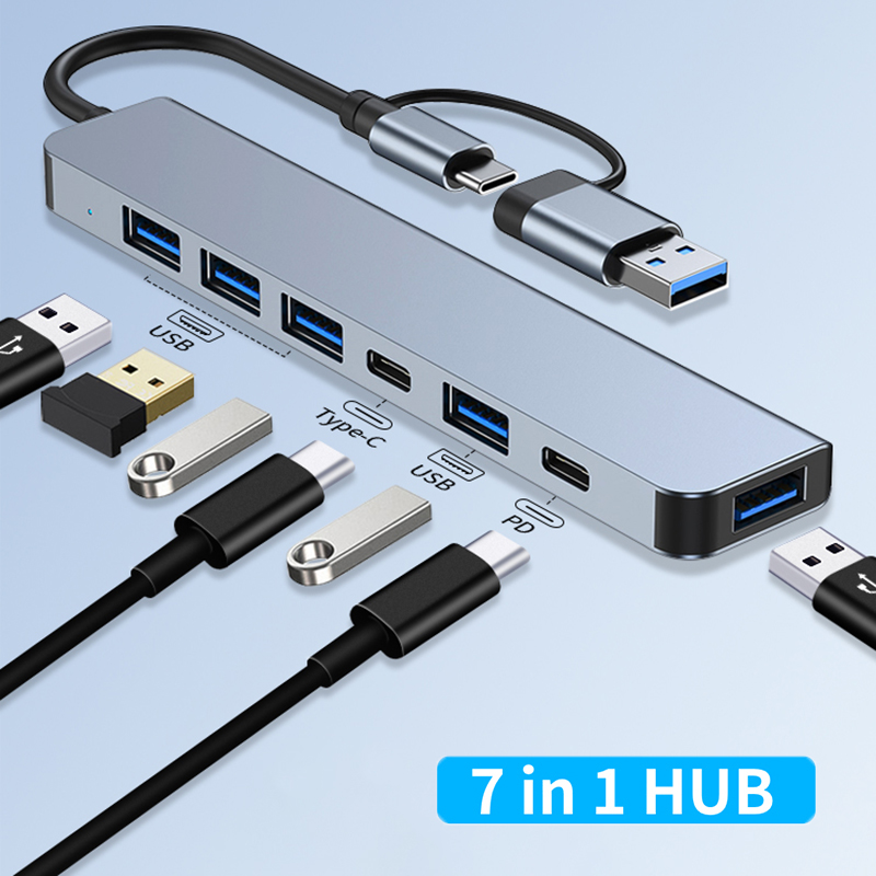 7 Port USB A Type C Hub Concen - مراجعة Laptop Accessories For Programmers وسعره