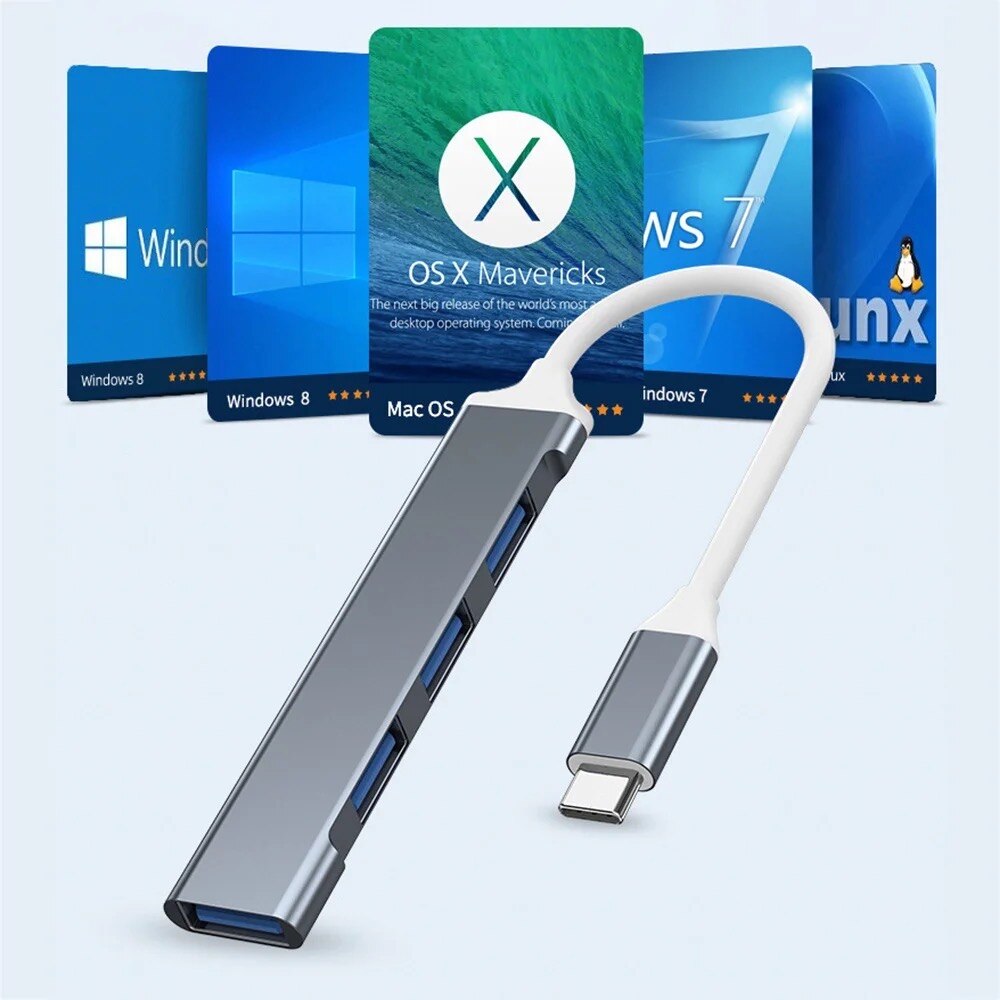USB C Hub Type C Hub 4 Port US - مراجعة Laptop Accessories Hub وسعره