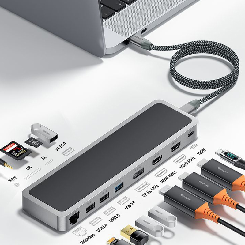 Support MST mode dual HD DP 4K - مراجعة Laptop Accessories Hub وسعره