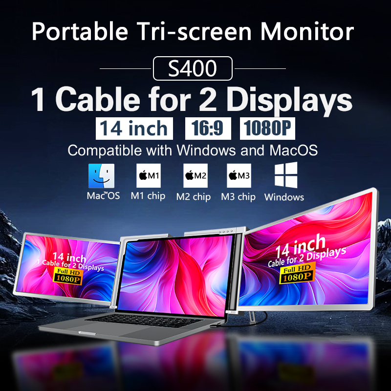 14 Inch Dual Monitor Portable  - مراجعة Monitor Portable Usb وسعره