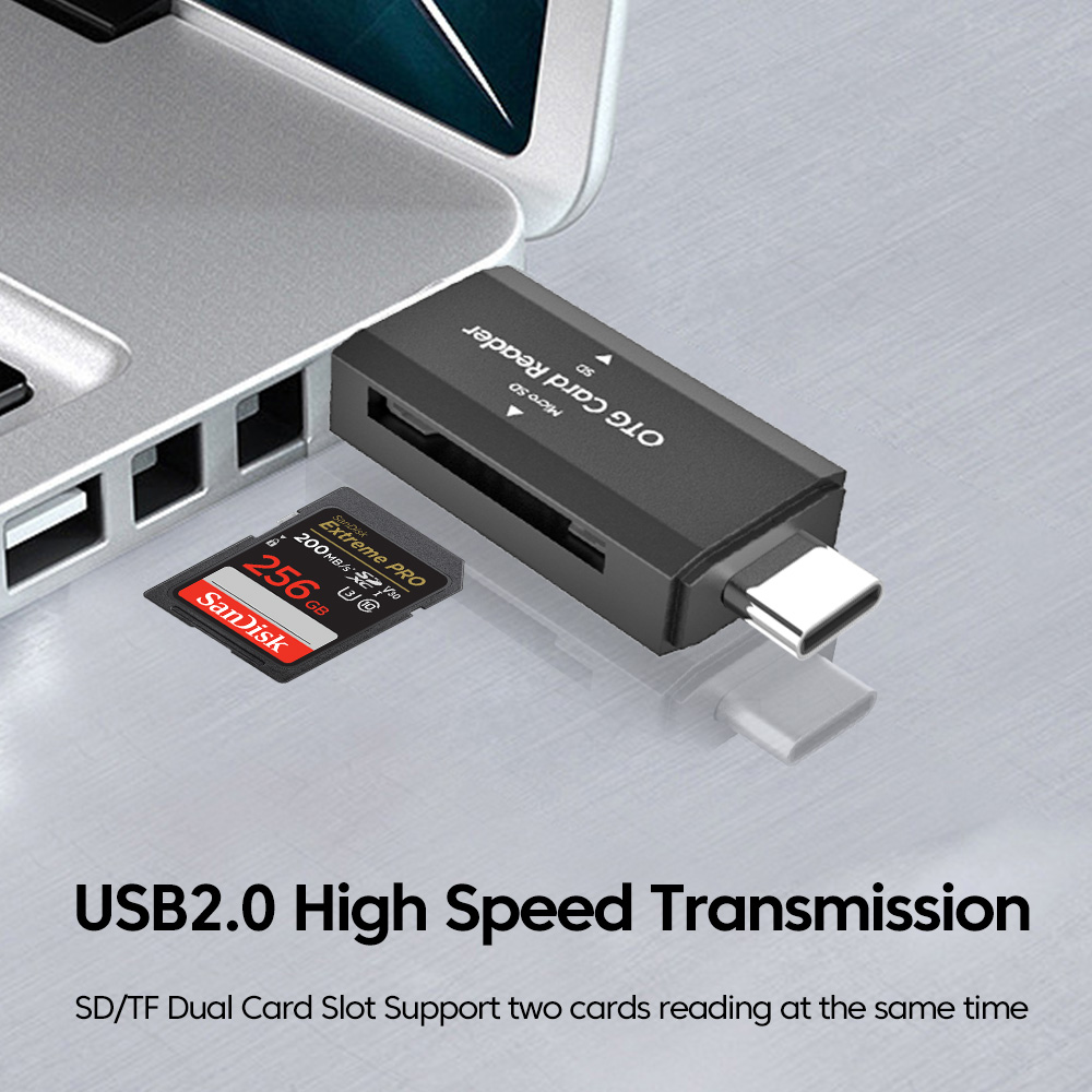 2 in 1 Type C SD TF Card Reade - مراجعة Laptop Accessories For Programmers وسعره