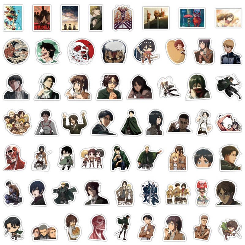 60Pcs Attack on Titan Anime St - مراجعة Laptop Accessories Case وسعره