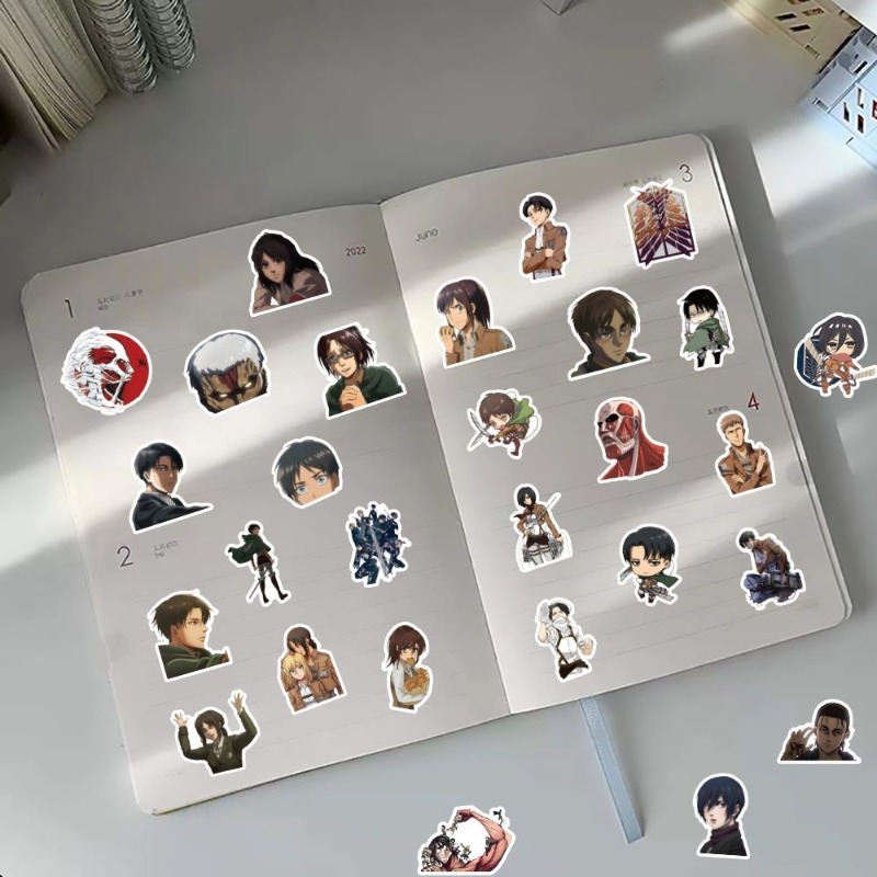 60Pcs Attack on Titan Anime St - مراجعة Laptop Accessories Case وسعره