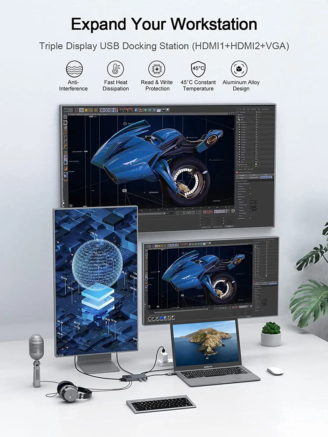 QGeeM USB 3.0 Docking Station, - مراجعة Laptop Accessories Hub وسعره
