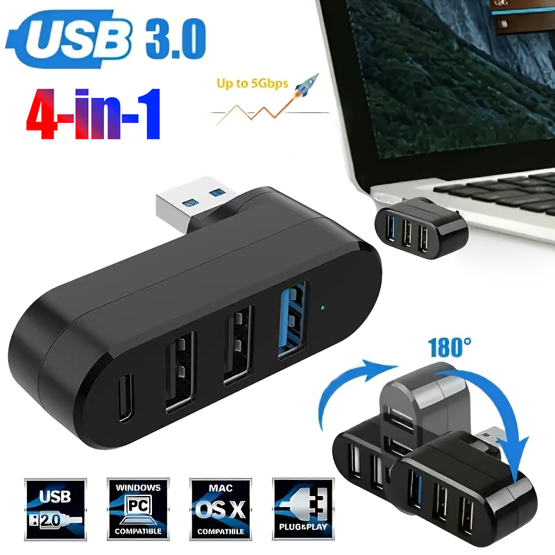 USB 3.0 Power Adapter 180° Rot - مراجعة Laptop Accessories Hub وسعره