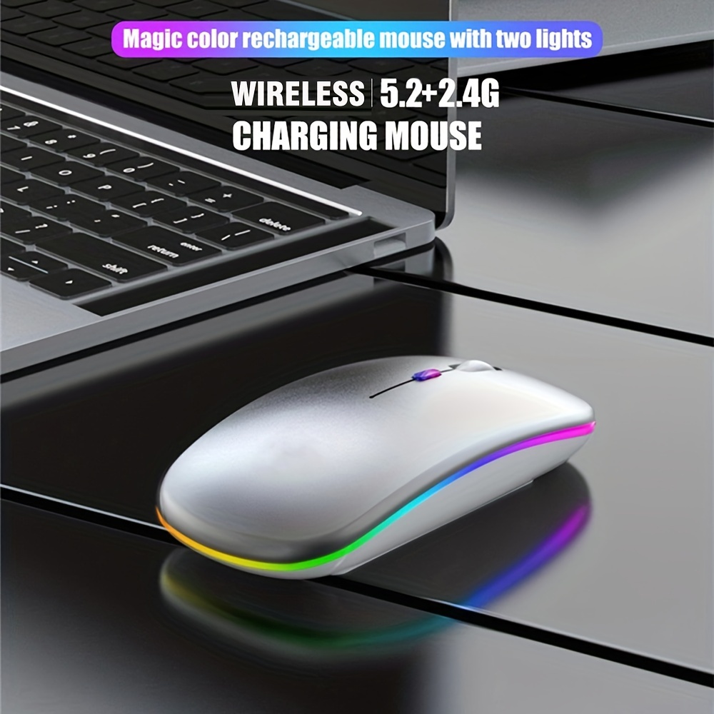 Wireless Mouse RGB Rechargeabl - مراجعة Laptop Accessories Mouse وسعره