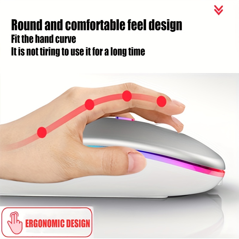 Wireless Mouse RGB Rechargeabl - مراجعة Laptop Accessories Mouse وسعره